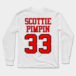 Scottie Pimpin 33 Jersey Shirsey (Red & Black Lettering) T-Shirt Long Sleeve T-Shirt